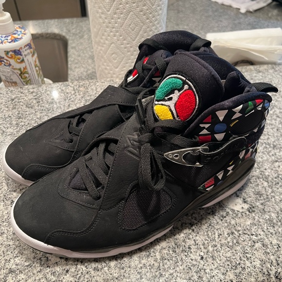 Jordan Other - Jordan Black Multicolor High-Top Sneakers Size 11 Made in China Retro